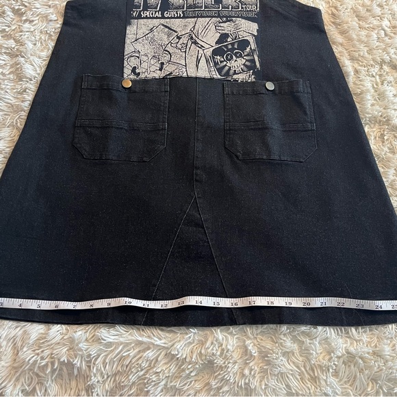 The Damnsels Up-Cycled Black Denim Overall Dress Women’s Size Large - Picture 7 of 9